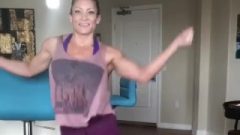 Wendy Fortino Dancing FBB Female Muscle Bodybuilder