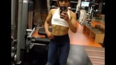 Asian FBB Milf Showing Off Abs