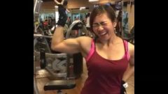 Thai Muscle MILF Working Out And Flexing