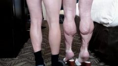 Muscle Female – Her Enormous Calves Vs His Tinie Calves