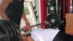 Thai Fbb Benchpressing With Her Pal