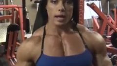 Female Body Builder Deep Voice Working Out